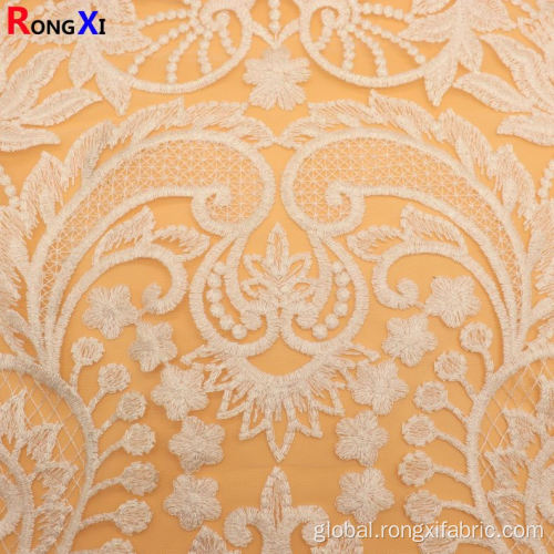 China Professional Embroidery Fabric Red With Great Price Factory